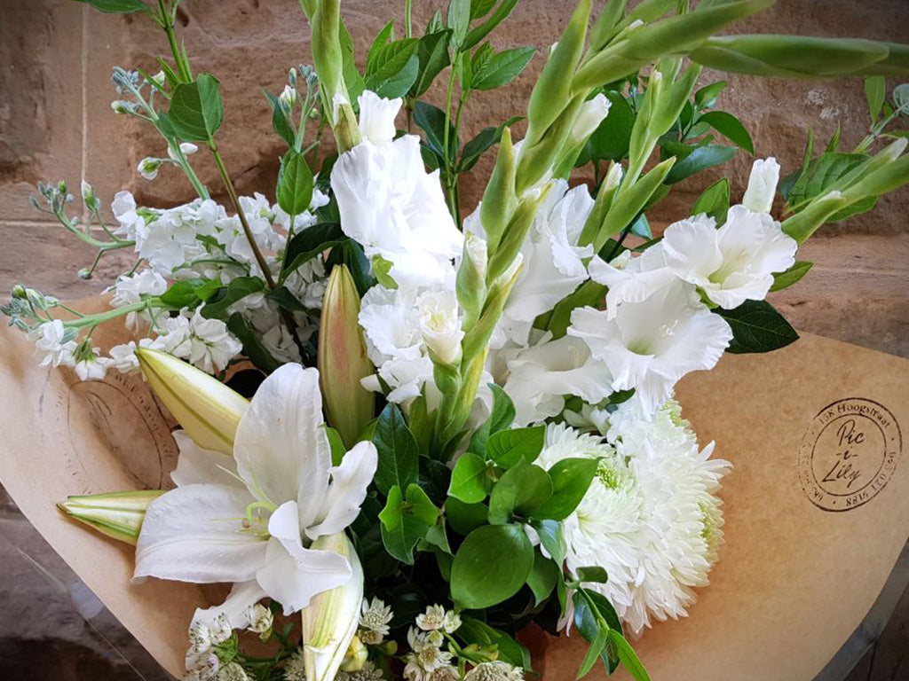 Crisp White - Fresh Flower Bunch All White And Green