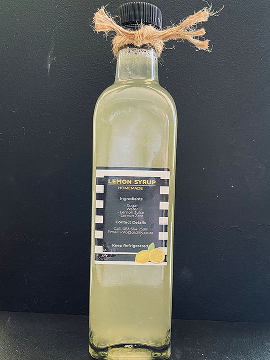 Homemade Lemon Syrup (Glass Bottle)