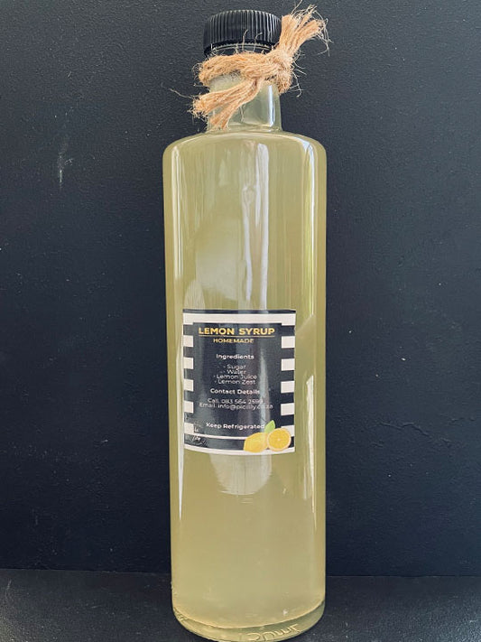 Homemade Lemon Syrup (Glass Bottle)